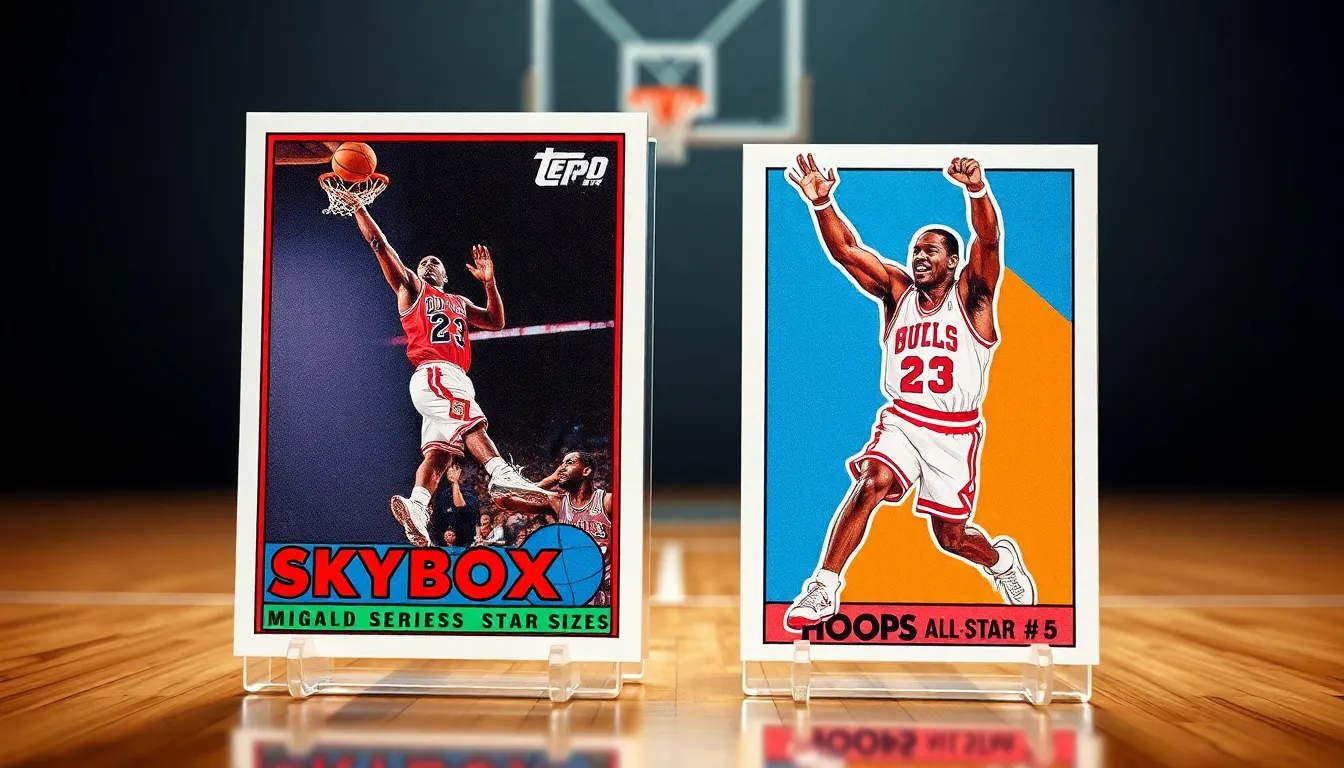 (18) micheal jordan cards--(9) 1990 skybox & (9) 1990 hoops all-star #5